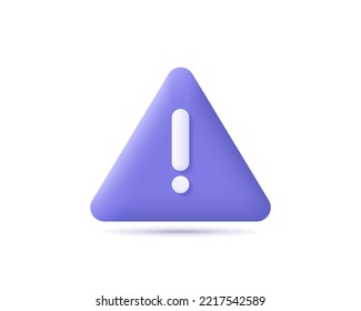 3D realistic warning sign vector concept. 3d vector render illustration