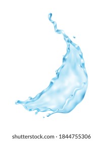 3 d juego de salpicaduras de agua realista con forma compleja de líquido puro con gotas ilustración vectorial
