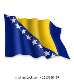 Bosnian Flag Flowing Stock Vector (Royalty Free) 55268086 | Shutterstock