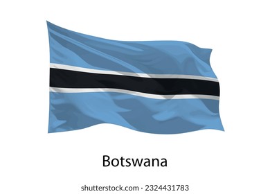 3d realistic Waving flag of Botswana Isolated. Template for poster design