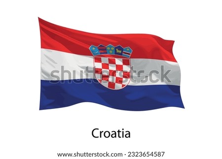 3d realistic Waving flag of Croatia Isolated. Template for iposter design