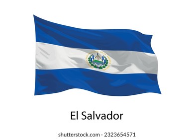 3d realistic Waving flag of El Salvador Isolated. Template for iposter design