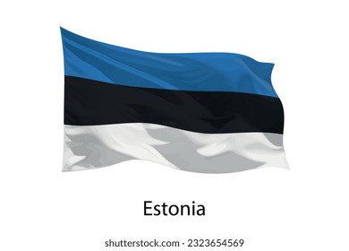 3d realistic Waving flag of Estonia Isolated. Template for iposter design