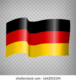 3D Realistic waving Flag of Germany on transparent background.  National Flag Federal Republic of Germany for your web site design, app, UI. Europe. EPS10.