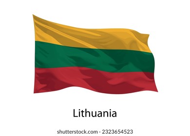 3d realistic Waving flag of Lithuania Isolated. Template for iposter design
