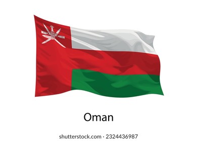 3d realistic Waving flag of Oman Isolated. Template for poster design