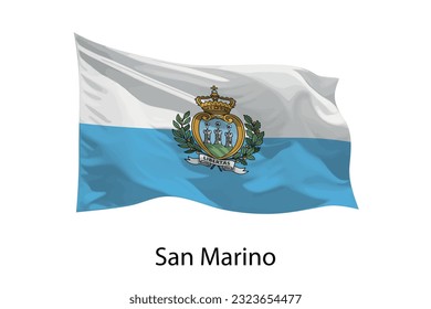 3d realistic Waving flag of San Marino Isolated. Template for iposter design