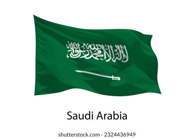 3d realistic Waving flag of Saudi Arabia Isolated. Template for poster design