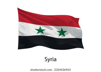 3d realistic Waving flag of Syria Isolated. Template for poster design