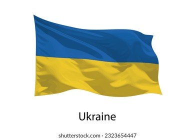 3d realistic Waving flag of Ukraine Isolated. Template for iposter design