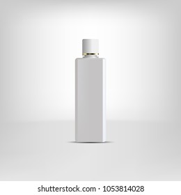 3D Realistic white bottle packaging, vector illustration