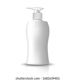 3d realistic white bottle packaging. Isolated on white background icon illustration.