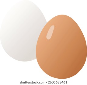 3D Realistic White and Brown Eggs – Fresh Organic Farm Produce