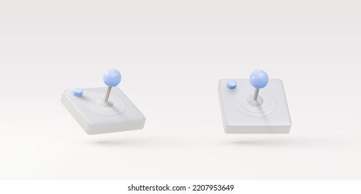 3d Realistic white gamepads isolated on grey background. Vector illustration.