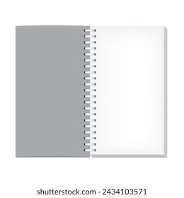 3d realistic white paper book isolated on white background. vector illustration.