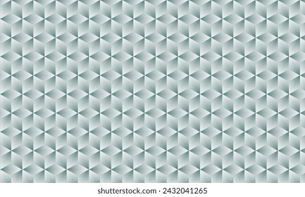 3D realistic white and zinc gradient pattern. Modern cube texture. seamless pattern Background. Repeating tiles. Triangular volumetric elements of different random size. 3D illustration. EPS 10