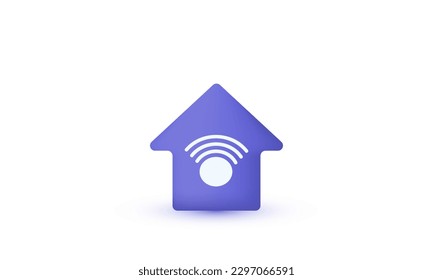 3d realistic wifi home illustration trendy icon modern style object symbols illustration isolated on background.3d design cartoon style. 