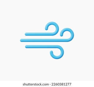 3d Realistic Wind icon vector Illustration