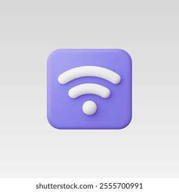 3D Realistic Wireless network icon vector illustration
