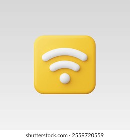 3D Realistic Wireless network icon vector illustration