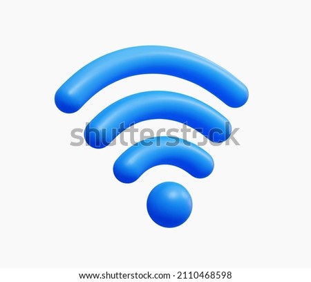 3D Realistic Wireless network vector illustration