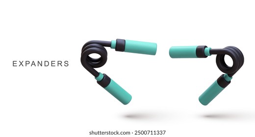 3d realistic wo Carpal expander. Vector illustration.