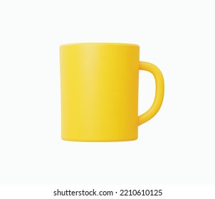 3d Realistic Yellow Cup vector illustration.