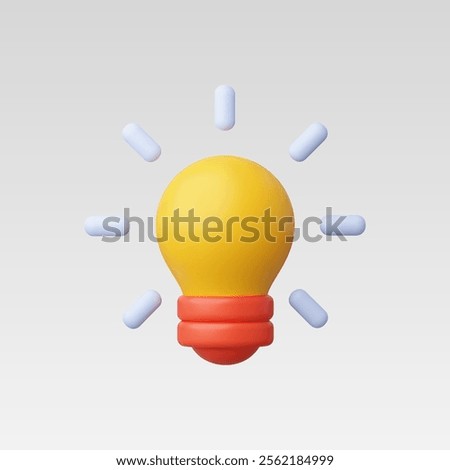 3d Realistic yellow lightbulb vector illustration
