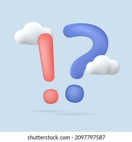 3d Realistic yellow question mark vector Illustration. Exclamations and Question Marks. FAQ concept. Online Support center. Ask Questions and receive Answers. Online Support center. Frequently Asked