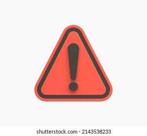 3d Realistic yellow triangle warning sign vector illustration.