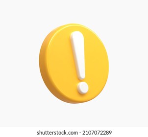 Ilustración vectorial del signo de advertencia amarillo realista 3D.