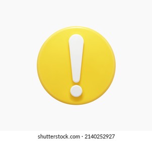 3D Realistic Yellow warning sign vector illustration.