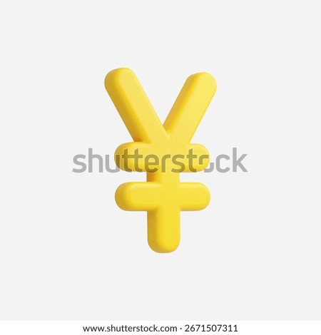 3d Realistic Yen icon vector Illustration