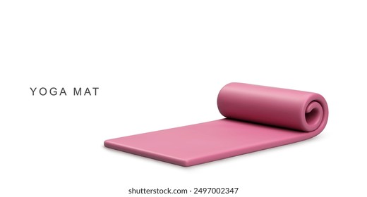 3d realistic Yoga Mat on white background. Vector illustration.