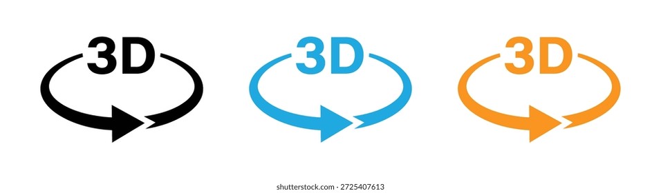 Icono de reinicio 3D. Dos flechas doradas en un círculo. Icono de flecha circular 3D. Icono de Vector 3D del símbolo de actualización circular que representa la continuidad. 