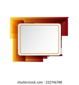 3d rectangle paper white banner on abstract background.