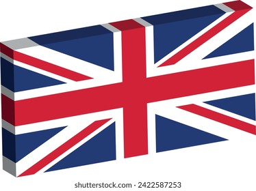 3D rectangular flag of the United Kingdom of Great Britain and Northern Ireland (Union Jack)