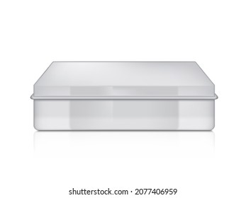 3D Rectangular Slim Aluminum Metal Box Container Packaging. EPS10 Vector