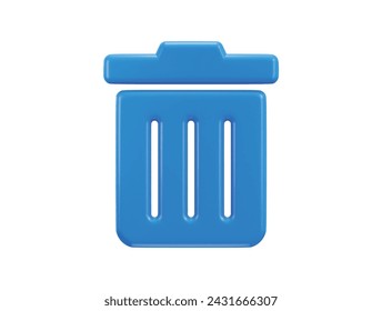 Ilustración vectorial de icono de papelera de reciclaje 3d