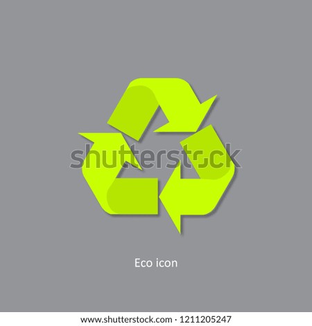 3d recycle icon. Isolated recycle design element in trendy paper art 3d style. Eco concept for print or info graphic. Recycle or reuse concept.