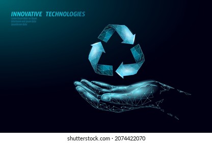 Símbolo de plástico para reciclar 3D. Seguridad ambiental industria del reciclaje urbano. Gestión ecológica de la basura orgánica. Ilustración del vector biológico moderno de flecha triangular