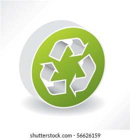 3d recycle symbol with shadow
