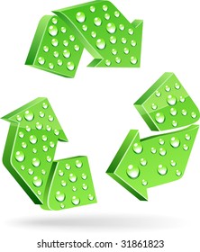 3d Recycle symbol. Vector illustration.