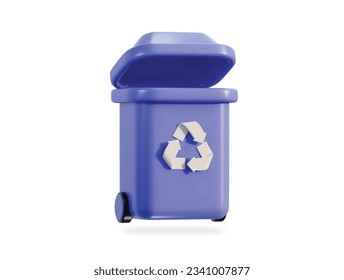 3d recycle and trash bin icon vector illustration