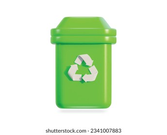 3D-Recycling und Mülleimer-Symbol, Vektorgrafik