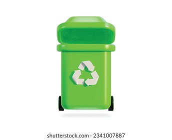 Ilustración vectorial del icono de la papelera de reciclaje y reciclado