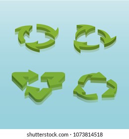 3d recycling symbol