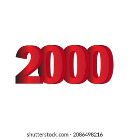 3d Red 2000 White Backround Stock Vector (royalty Free) 2086498216 