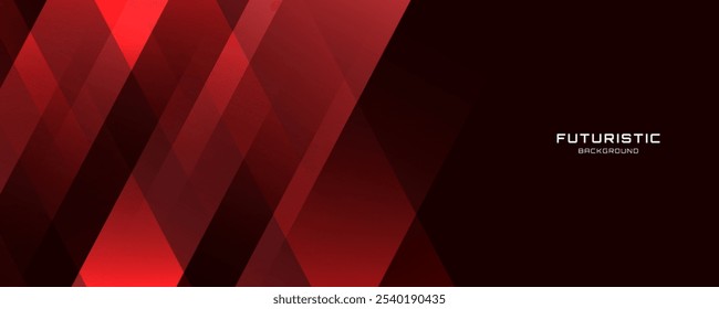 3D red abstract background overlap layer on dark space with glowing lines effect decoration. Modern graphic design element cutout shape style concept for web banner, flyer, card, or brochure cover