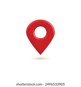 3d Red Abstract Location Map Icon Logo Symbol Vector Design Clipart Png Transparent Background
